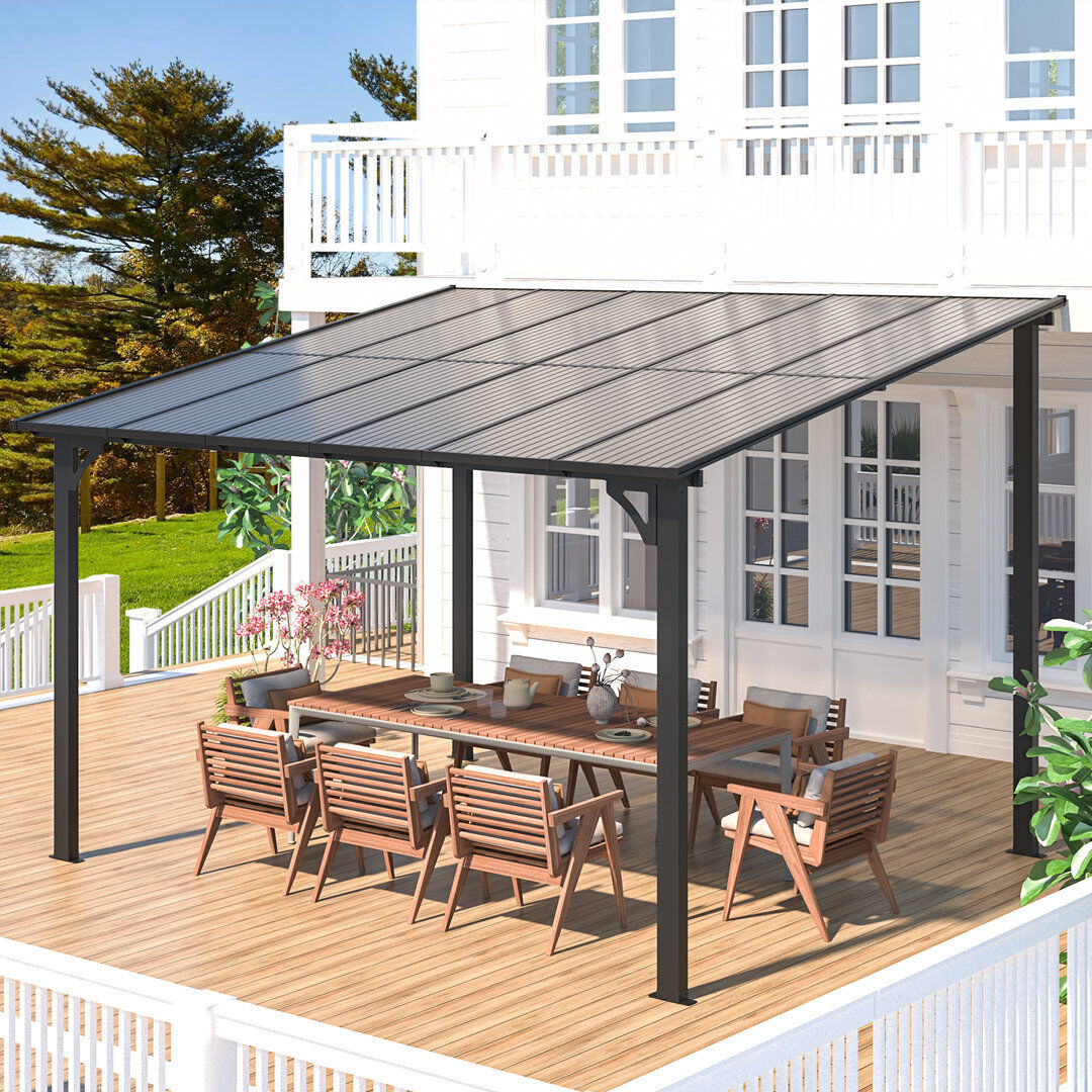 Blue Elephant Mandalc Pergola with Canopy Black 365.76cm x 304.8cm