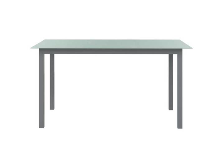 Table de jardin Gris clair 150x90x74 cm Aluminium et verre 312204