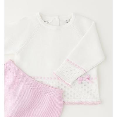 Overall MINIBANDA "BABY GIRL TWO PIECES SET", Mädchen, Gr. 62, EURO-Größen, weiß (optical weiß), 100% Baumwolle, Overalls Overall