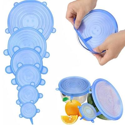 Silikon-Stretchdeckel 2 Farbe 24 Packungen wiederverwendbarer wiederverwendbarer Silikonbehälterdeckel zum Abdecken von Speiseresten und Obst oder Siegelschale 6 12 Packungen