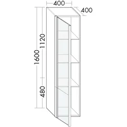 Burgbad Hochschrank Lavo 2.0 1600x400x400 Weiß Matt, HSNN040RF5044 HSNN040RF5044