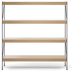 Zet Regal 158 cm natürliche Eiche mit schwarzem Rahmen