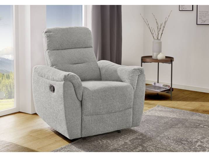 Sessel JOCKENHÖFER GRUPPE Utah, B: 91 cm, Sitzhöhe: 49 cm , grau, B:91cm H:102cm T:91cm, Sessel, Sessel, mit Relaxfunktion und Liegefunktion, TFK-Polsterung