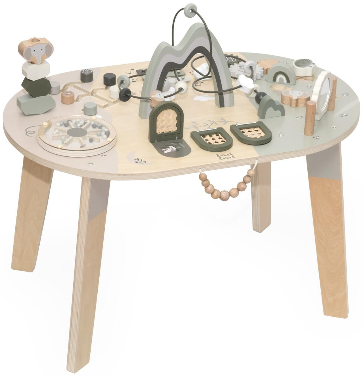 Label Friends Houten activiteitentafel in olijngroen