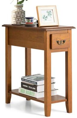 Costway End Table Bedside Sofa End Table Narrow Nightstand with Wooden Legs