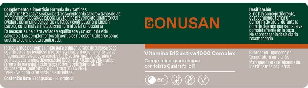 Bonusan Vitamina B12 Activa 1000mcg 60comp
