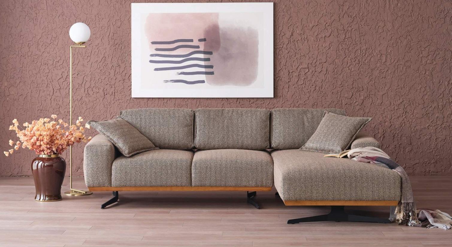 Luxus Ecksofa L-Form Modern Möbel Wohnzimmer Grau Eckgarnitur Eckcouchen