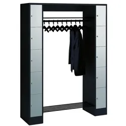 CP Offene Garderobe schwarz, 143x195x48 cm