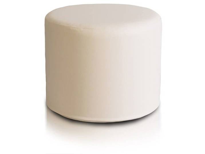 Pouf Tabouret Roller Tabouret rembourré en cuir synthétique Ultra léger Housse amovible Ivoire E2 Ecopuf