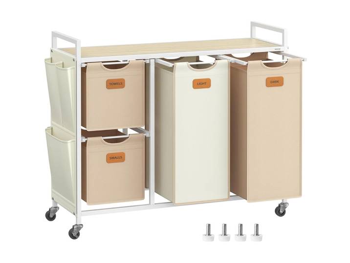 Wäschekorb VASAGLE Crème, Camel 150 l - Wäschekorb