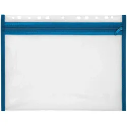 VELOFLEX Reißverschlussbeutel VELOBAG® A4 0,3 mm - transparent/blau