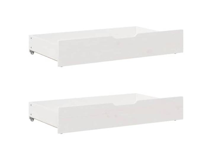 vidaXL Bettschubladen 2 STK. Weiß 95x55x17 cm Massivholz Kiefer