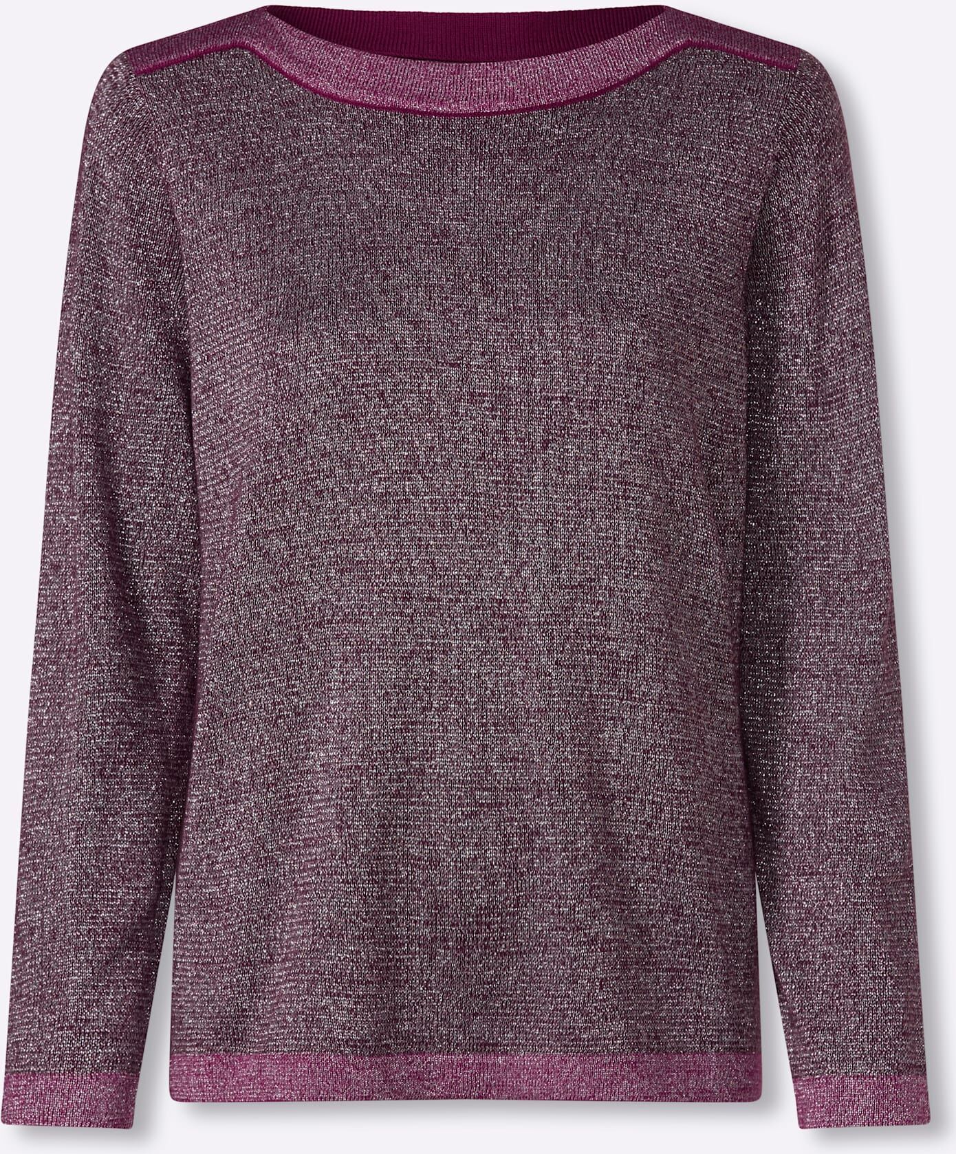 Strickpullover CLASSIC BASICS "Fledermaus-Pullover", Damen, Gr. 50, pink (burgund, malve), 77% Polyacryl, 15% Polyester, 8% metallisierte Fasern, unifarben, Pullover Strickpullover burgund, malve 50