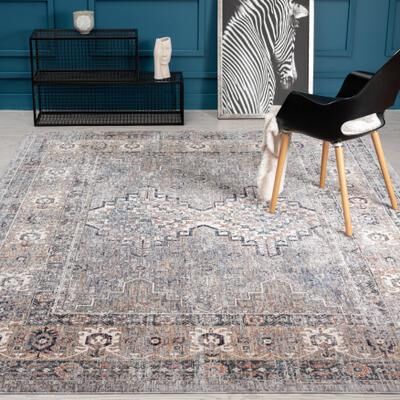 KALATY Vintage Greys Traditional Area Rug