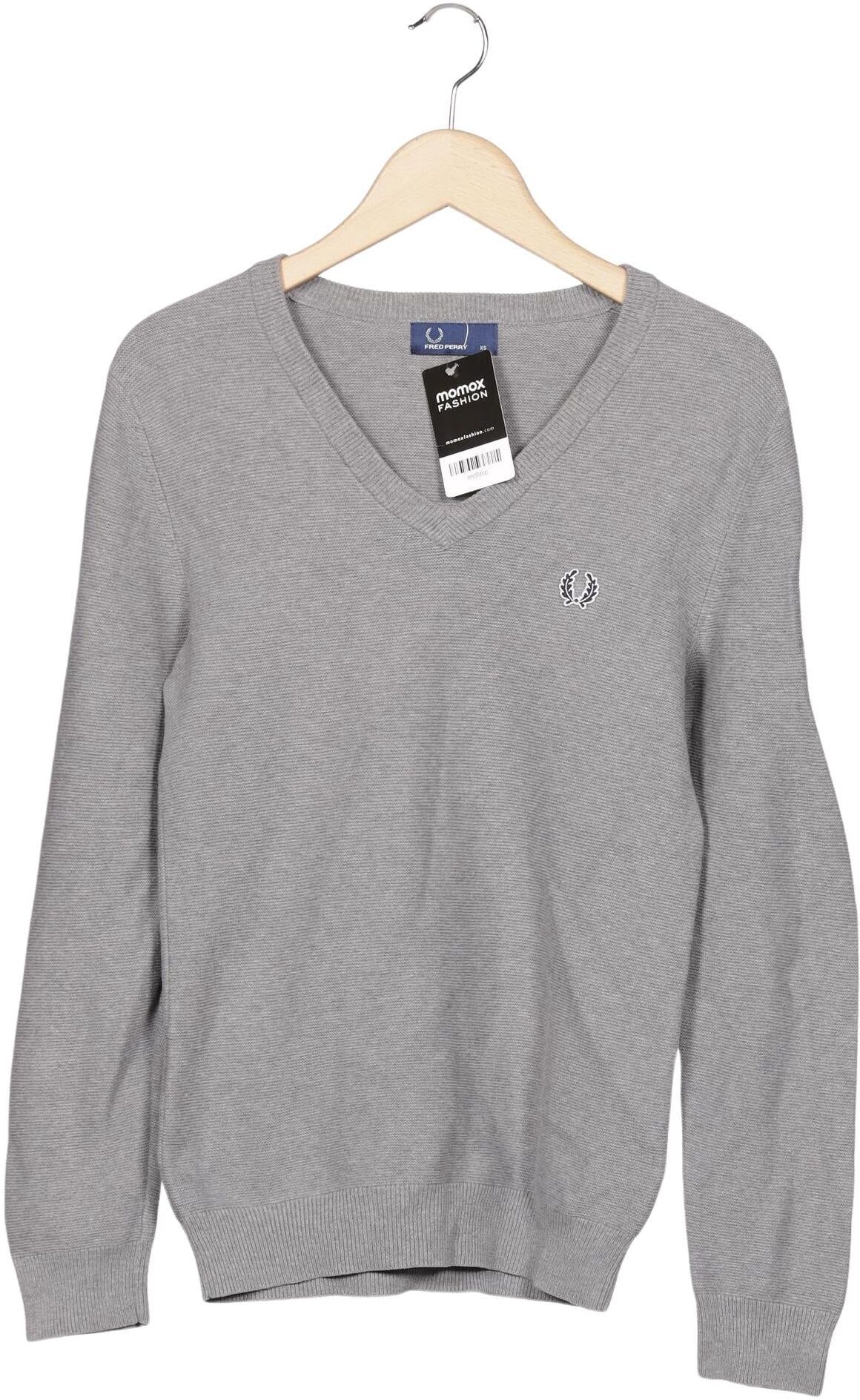 Fred Perry Herren Pullover, Grau, Gr. XS, Baumwolle - Second Hand