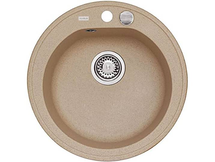 ALVEUS GRANITAL Spüle NIAGARA 10 in BEIGE mit Pop-up-Siphon/Ausschnitt Ø 490 mm/Granitspüle
