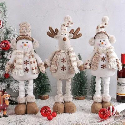 Modern Home Fixes Knit Deer Santa Claus, Christmas Decorations Factory Doll, Expandable Figurine, Window Scene Arrangement Ornament pointed Hat Deer Style