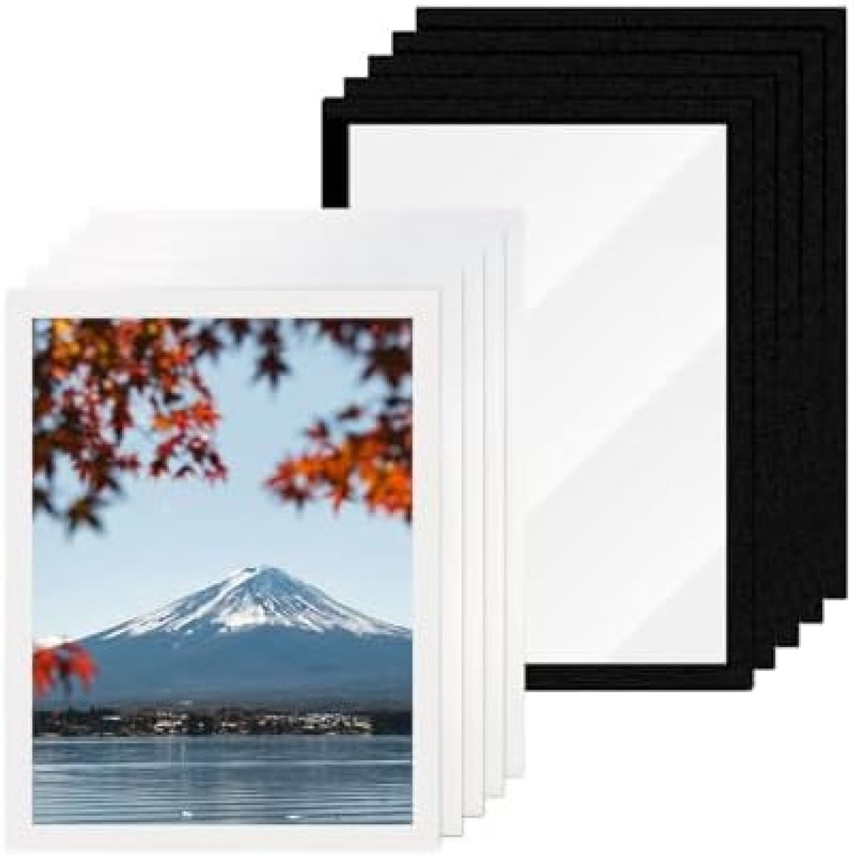 PromoHome 10-delige magnetische fotolijstenset - Zwart en zilver - A4 formaat