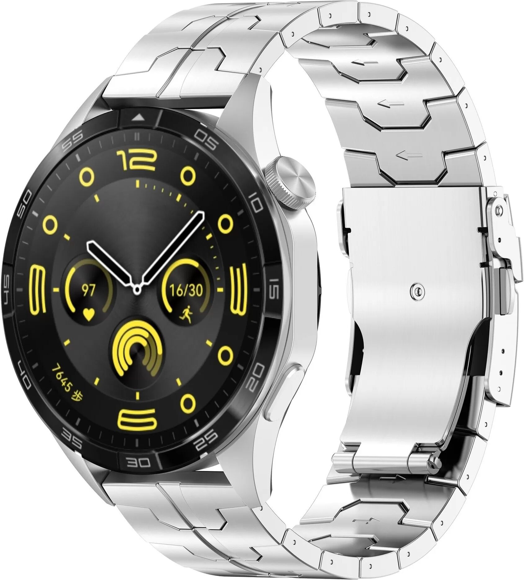 INF Titan-Uhrenarmband für 22-mm-Smartwatch Sicherheitsverschluss Silber Sicherheitsverschluss