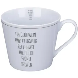 Krasilnikoff Happy Cup Glühwein aus Porzellan, Ø10 x H9cm, weiss