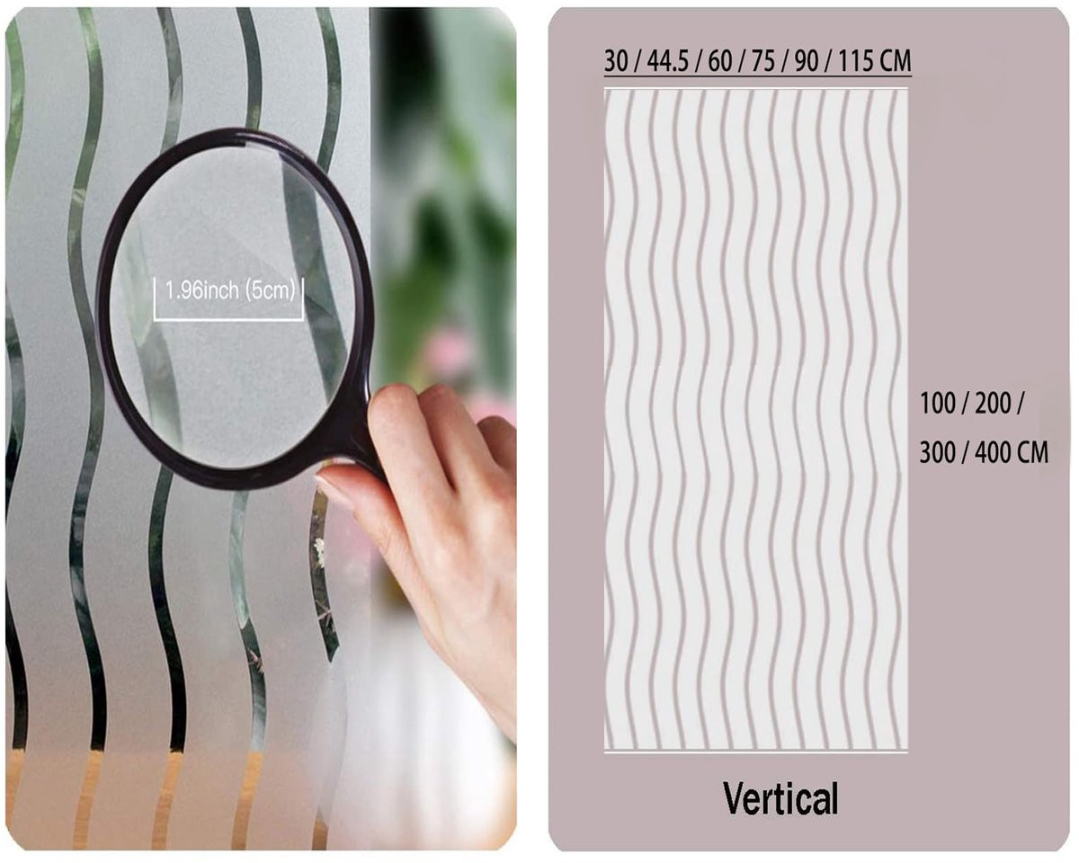 ShopVlot Raamfolie Privacy Mat Privacy Wit Gestreept Zelfklevend B/D/H: 30 x 200 cm
