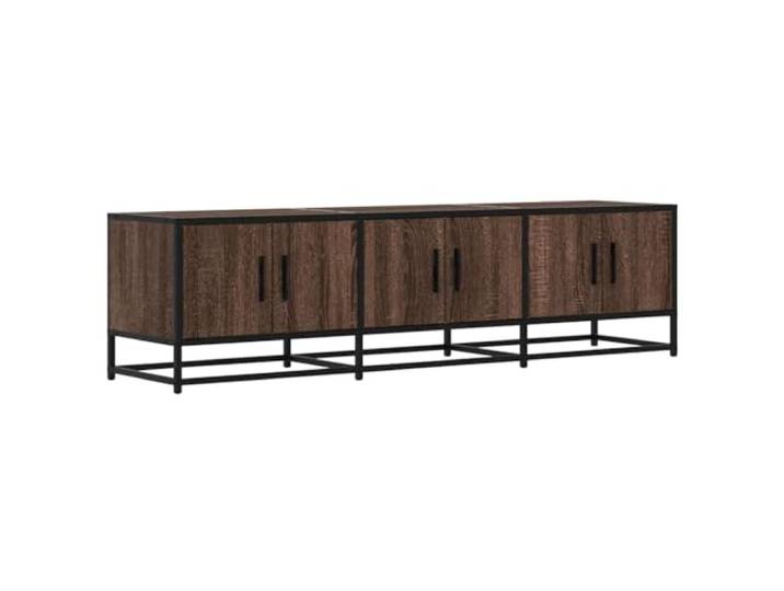 GKHPYURE TV-Schrank Eiche Braun 150 x 35 x 41 cm Spanplatte Metall Großer Stauraum, stabile Struktur, robuste Platte, einfache Reinigung, Industrie-Stil