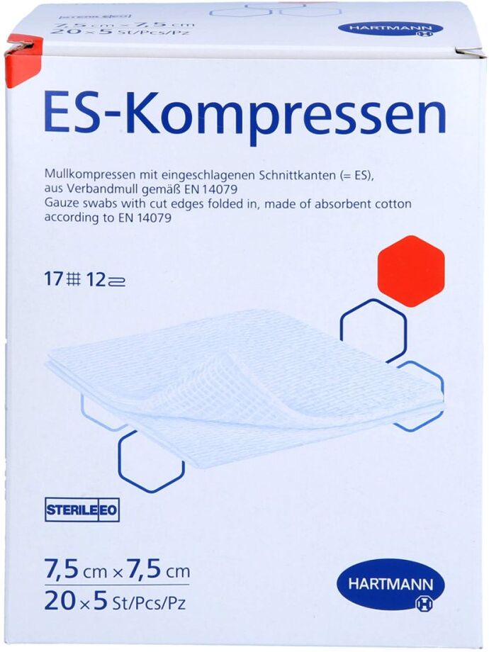 Es-kompressen Steril 7,5x7,5 Cm Großpackung 20X5stk