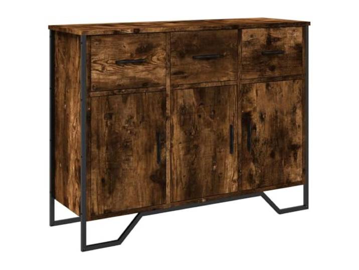 GFMGUEMV Sideboard Räuchereiche Holzwerkstoff 97x32,5x74,5 cm Räuchereiche, Holzwerkstoff, Metallbeine, 2 Türen, viel Stauraum