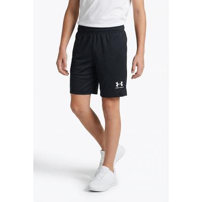 Trainingsshorts UNDER ARMOUR "UA Y CH. CORE SHORT für Jungen", Kinder, Gr. M (140/146), N-Gr, schwarz (schwarz,, weiß), Obermaterial: 100% Polyester, Hosen, für Jungen, schnell trocknendes Material, bequeme Passform