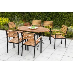 Merxx Schossgarten Set 7tlg. Klapptisch oval