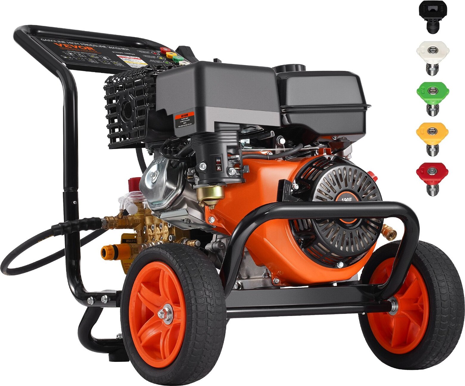 Benzin-Hochdruckreiniger 4400PSI 15L/min 2,6GPM mit 5 Düsensatz für Autos