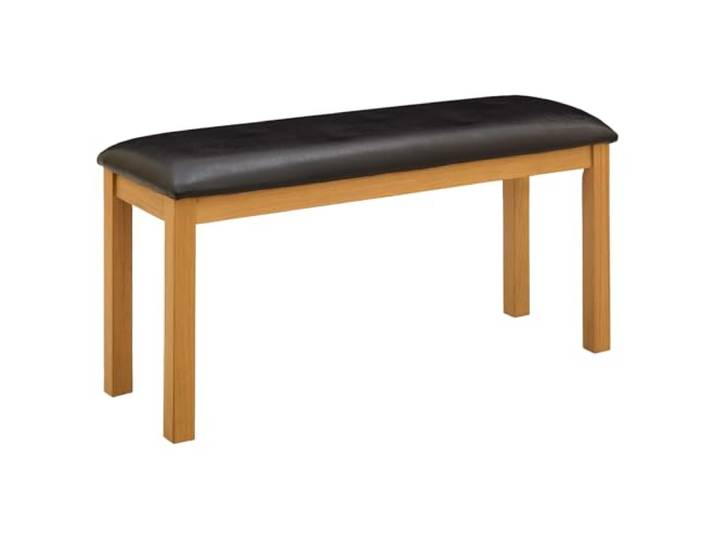 HWKQEQRF Esstischbank 95 x 32 x 45 cm Massivholz Eiche Schwarz Massivholz Eiche, schwarze Oberfläche, quadratische Beine, Esszimmer & Küche, feuchtes Tuch Reinigung
