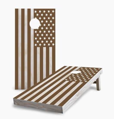 Skip's Garage Two-Tone American Flag Regulation 2x4 Cornhole Game Set