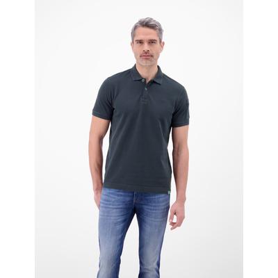 Poloshirt LERROS "Poloshirt, unifarben aus gestreiftem Piqué-Gewebe", Herren, Gr. 3XL, schwarz (classic navy), 100% Baumwolle, ohne Ausschnitt, Shirts