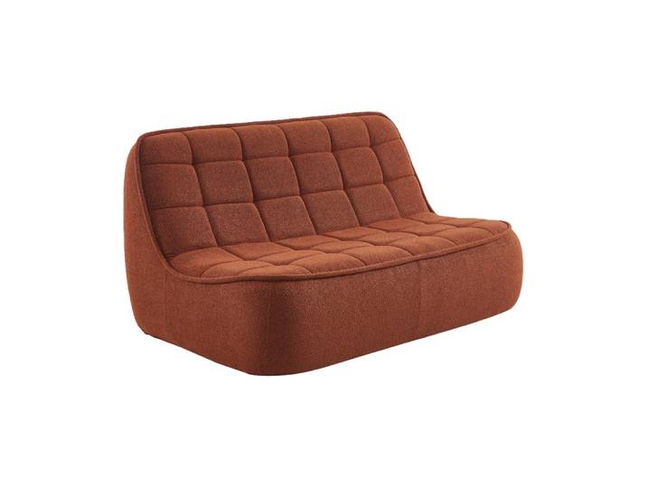 Chauffeuse compressée bouclette texturée 2 places terracotta