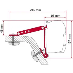 Fiamma Adapter Halterung Kit Wall Adapter F45 / F70