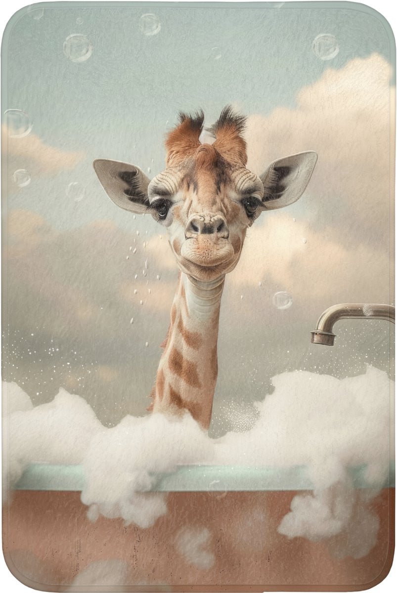 OnlyWow Antislip WC mat met Giraffe motief - 60 x 90 cm