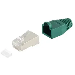 Netzwerkstecker cat.5 u. 6 Einführhilfe+Tülle grün