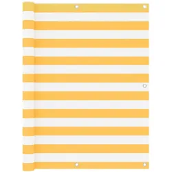 vidaXL Balkonschirm Weiß und Gelb 120x600 cm Oxford-Stoff Modell Relax Soleil