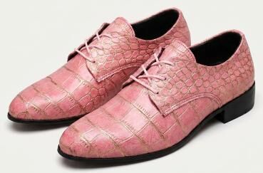 LightInthebox Men's Luxury Business Dress Shoes – Crocodile Embossed Leather Oxfords for Professional and Formal Events