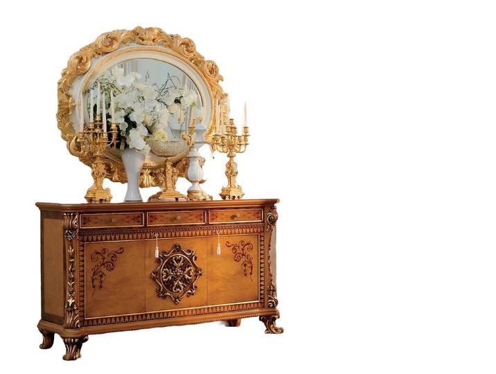 Xlmoebel Kommode Goldenes Holzsideboard mit viel Stauraum für elegantes Wohnen (Kommode, Kommode), Hergestellt in Europa