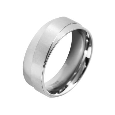 Partnerring AKZENT "Fantastic Feeling, silberfarbig, langlebig" Gr. 56, silber (silberfarbig), Fingerringe, Herren, 56, Edelstahl