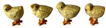 BIDK Home "Set of 4 Cast Iron Chick Figurines 2.85""H -ST"