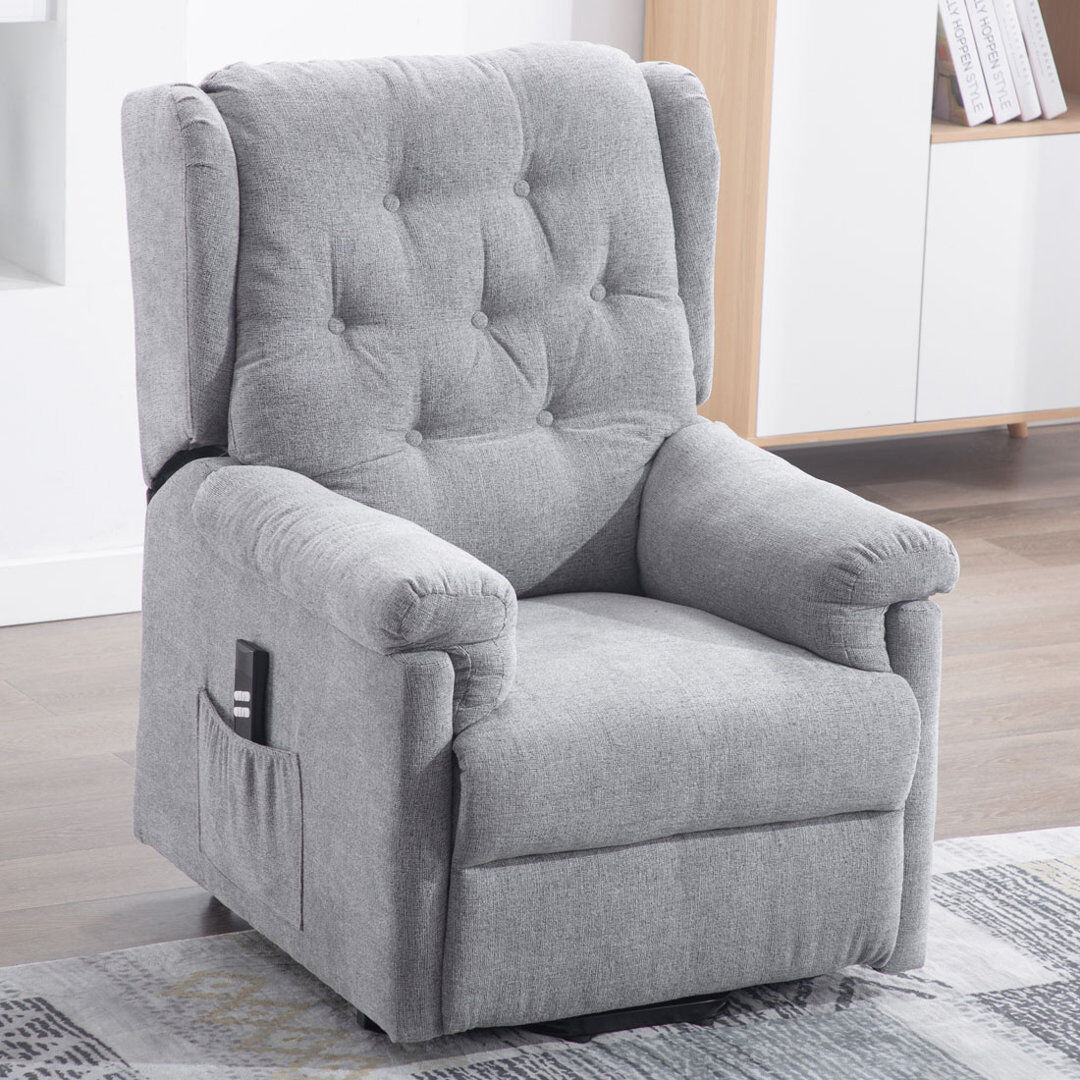 Ebern Designs Warwickshire 79cm Wide Lift Assist Rise Dual Motor Recliner Chair Grey 106cm H X 79cm W X 87cm D