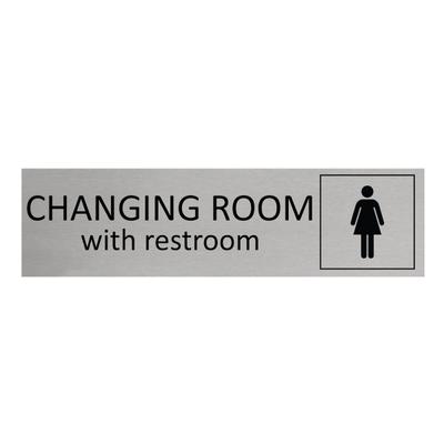 CombiCraft Aluminium Türschild Women's Changing Room With Restroom 165x45mm mit 3M-Tape