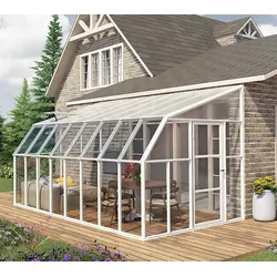 Rion Kunststoff Anlehngewächshaus Sun Room 410 | Weiß | 632x258x266 cm | Fundamentoption - Weiß