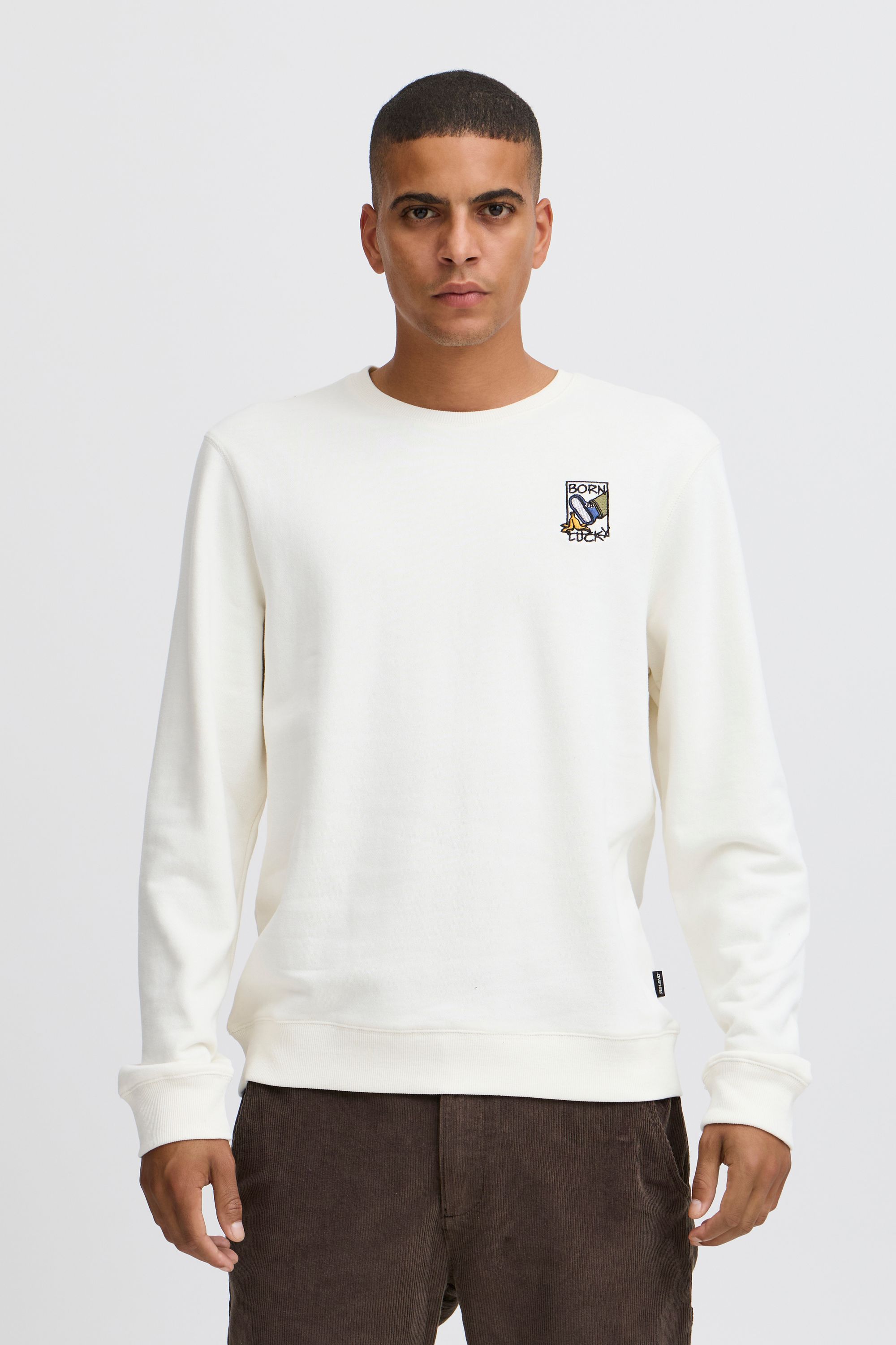 Rundhalspullover BLEND "Rundhalspullover BHSweatshirt", Herren, Gr. XL, beige (vanilla ice), Obermaterial: 100% Baumwolle CO., Pullover Rundhalspullover