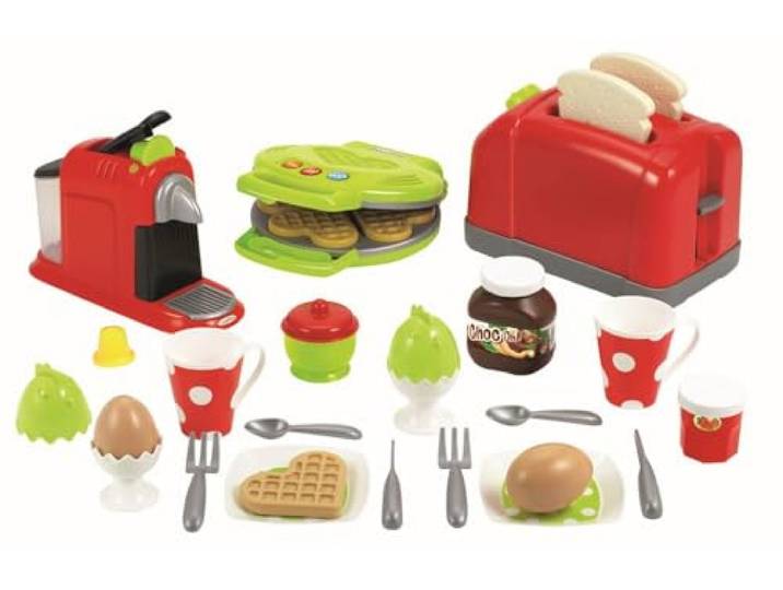 Ecoiffier - 2647 - grote broodrooster set + ontbijt voor kinderen 33 delen - vanaf 18 maanden - Made in France Uniek multicolor