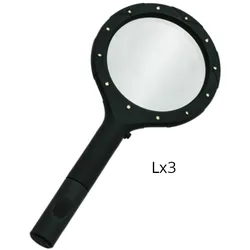 LL3 Vergroesserungsglas m. LED 3-fach, inkl 2Stk AA Batterien