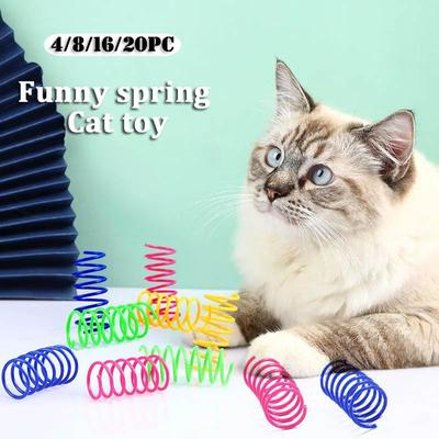 Inspired Living Colorful Cat Spring Toy For Active Indoor Play 20pcs